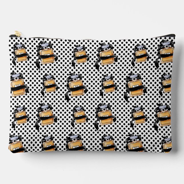 Retro-Punkte-Muster-Parfüm-Makeup-Etasche Zubehörtasche (Vorderseite)