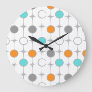 Retro-Punkte und Sternenexplosionen-Acryluhr Große Wanduhr