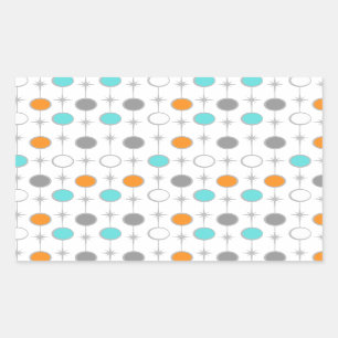 Retro Punkte und Sternexplosion-Aufkleber Rechteckiger Aufkleber