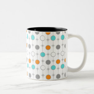 Retro Punkte und Sternexplosion-Tasse Zweifarbige Tasse