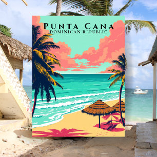 Retro Punta Cana Dominikanische Republik Beach Tra Postkarte