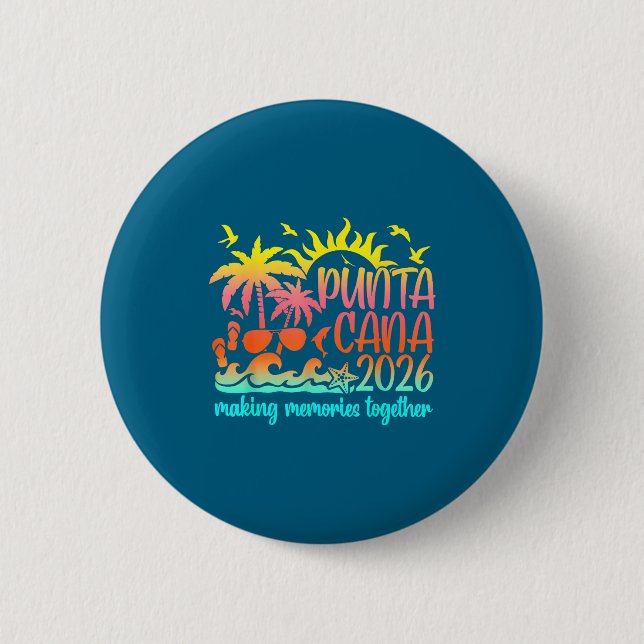 Retro Punta Vacation Cana Making Memories Together Button (Vorderseite)