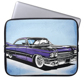 Retro Purple Classic Car Side Pop Art Laptopschutzhülle