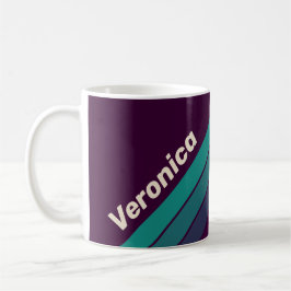 Retro Purple Rainbow Stripes with Name Kaffeetasse