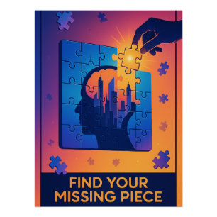 Retro-Puzzle abstrakt für Liebhaber Poster