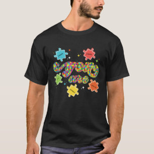 Retro-Puzzleteil-Lehrer Autismus-Bewusstsein Du bi T-Shirt