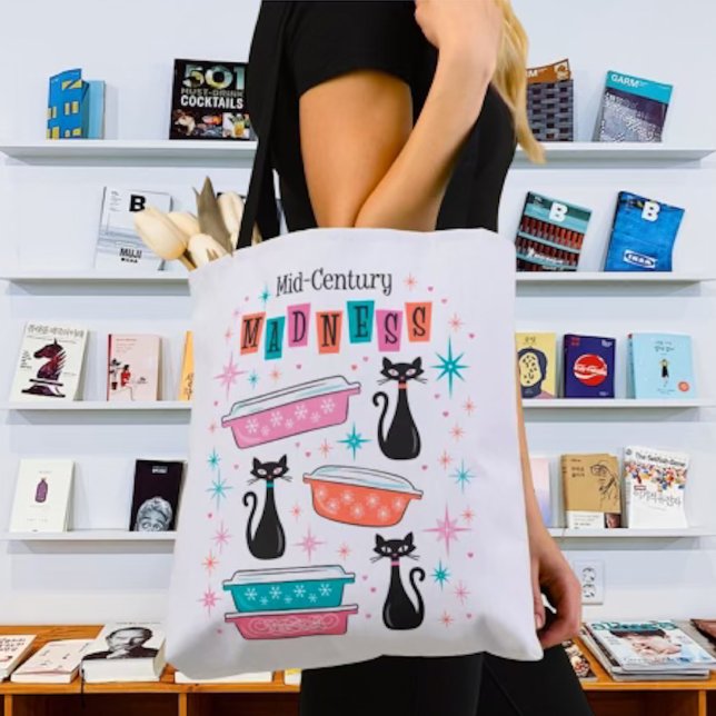 Retro Pyrex Mod Kitty Cats MCM Atomtote Bag (Von Creator hochgeladen)