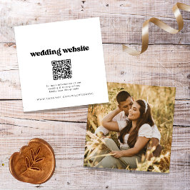Retro Qr Code Foto Wedding Website Begleitkarte