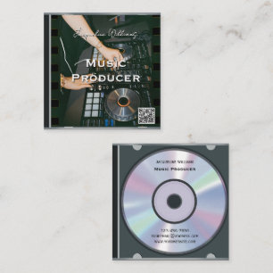 Retro-QR-Code-Musik-CD-Hülle Quadratische Visitenkarte