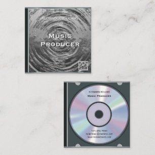 Retro-QR-Code-Silber-Musik-CD-Hülle Quadratische Visitenkarte