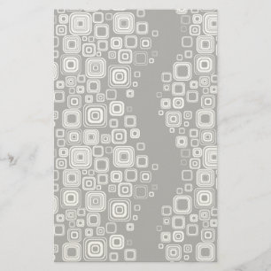 Retro-Quadrate in Schwarz-Weiß Briefpapier