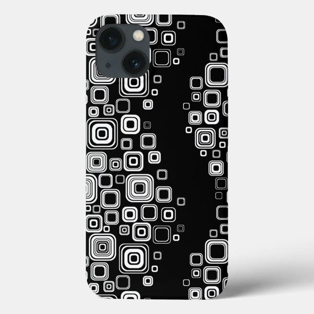 Retro-Quadrate in Schwarzweiß Case-Mate iPhone Hülle (Rückseite)