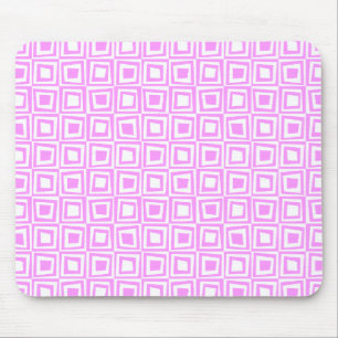 Retro-Quadrate - Leichte Violette auf Weiß Mousepad