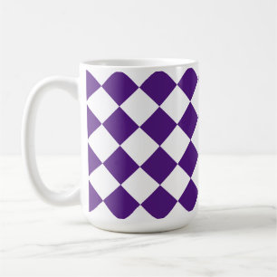 Retro-Quadrate Lila und Weiß Retro Kaffeetasse