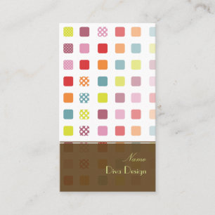 Retro-Quadrate mit Polka dots BusinessCard Visitenkarte