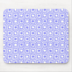 Retro-Quadrate - Pastellblau auf Weiß Mousepad