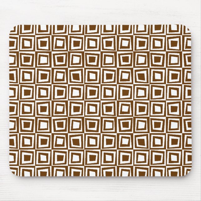 Retro-Quadrate - Walnut on White Mousepad (Vorne)