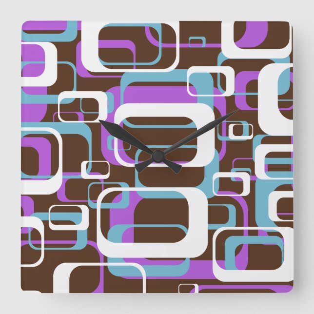 Retro Quadratische Wanduhr (Vorderseite)