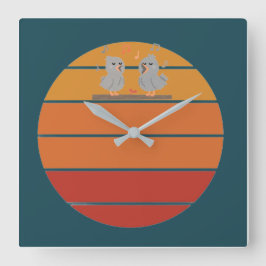 Retro. Quadratische Wanduhr