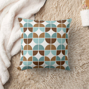 Retro Quarters Blue Brown Kissen