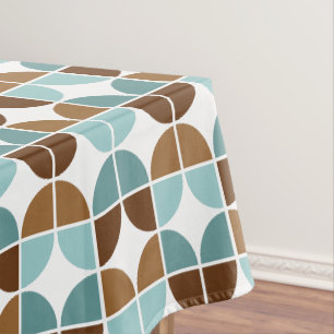 Retro Quarters Blue Brown Muster Tischdecke