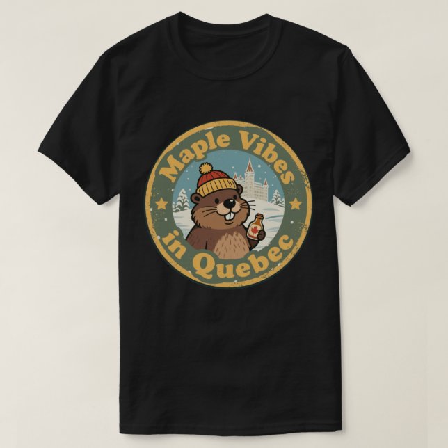 Retro Quebec Ahornsirup T-Shirt (Design vorne)