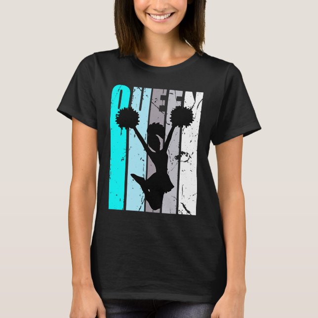 Retro Queen Cheerleader Champion Birthday Grandau T-Shirt (Vorderseite)