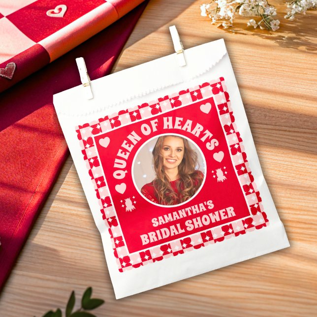 Retro Queen of Hearts Brautparty Foto Geschenktütchen (Favor Bags
)