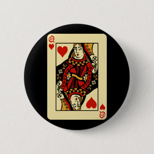 Retro Queen of Hearts Button