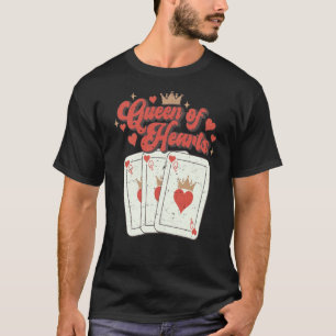 Retro Queen of Hearts Playing Cards Valentinstag T-Shirt