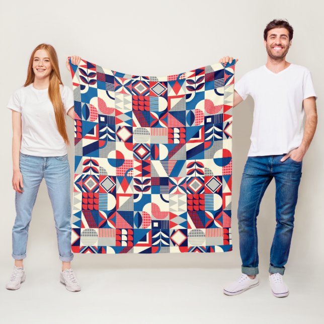 Retro-Quilting Fleecedecke (Beispiel)