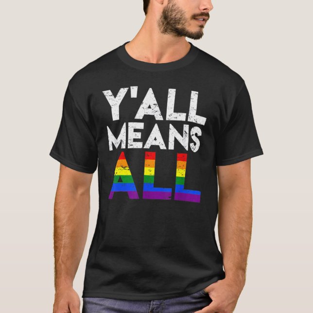 Retro Quote Rainbow Lgbtq Awareness Gay Pride für T-Shirt (Vorderseite)