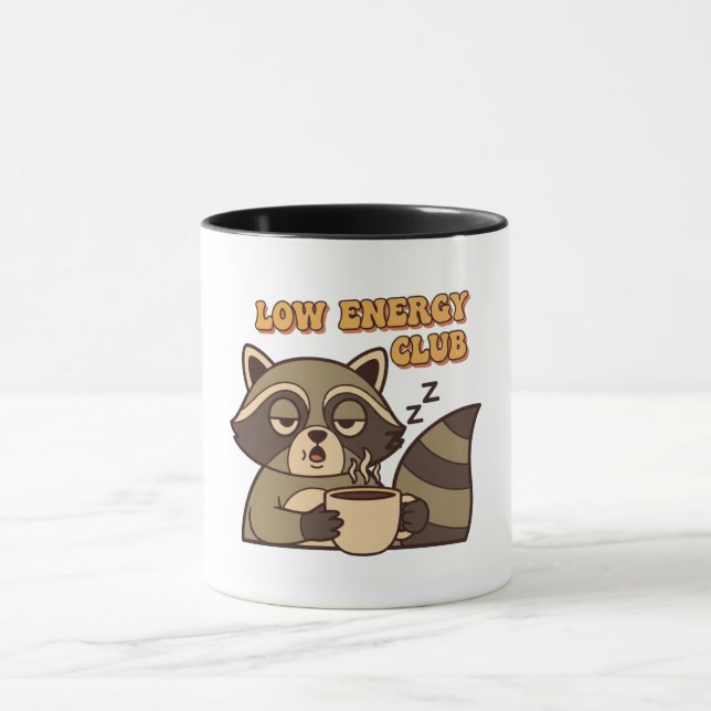 Retro Raccoon Low Energy Color Inside Mug Tasse (Zentrum)