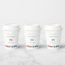 Retro Race Car Thema Geburtstag Pappbecher