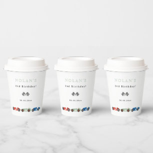 Retro Race Car Thema Geburtstag Pappbecher