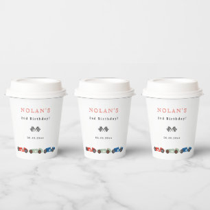 Retro Race Car Thema Geburtstag Pappbecher