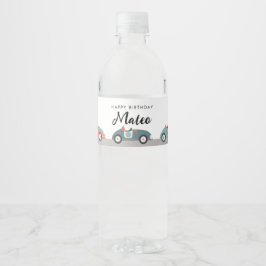 Retro Race Car Thema Geburtstag Wasser Flasche Eti Wasserflaschenetikett
