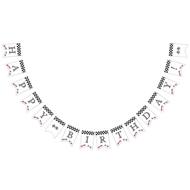 Retro Race Car Thema Geburtstag Wimpelkette (Alle)