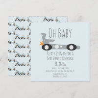 Retro Racing Cars Blue Baby Dusche