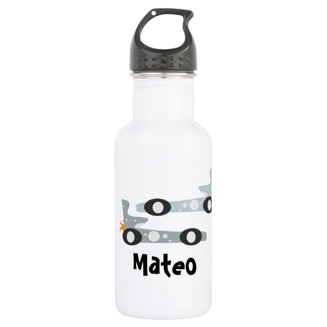 Retro Racing Cars Kids Edelstahlflasche (Vorderseite)
