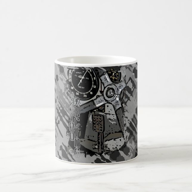 Retro Racing - grauer Spritzer Tasse (Mittel)