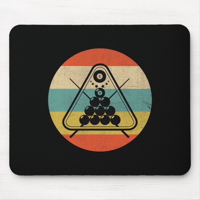 Retro Rack Pool Billiard Player Billiard Kartenspi Mousepad (Vorne)
