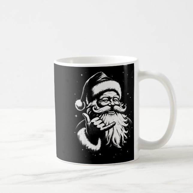 Retro Rad Christmas Mele Kalikimaka Santa Shaka Ha Kaffeetasse (Rechts)