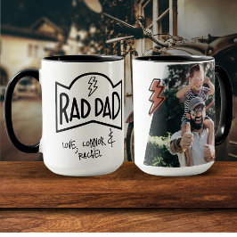 Retro Rad Dad Gift From Kids Photo Trendy Stylish Tasse