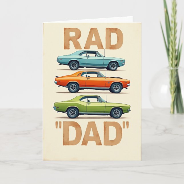 Retro Rad Papa Auto Art Karte (Vorderseite)