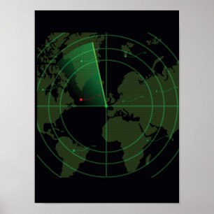 Retro-Radarbildschirm Poster