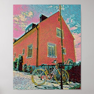 Retro-Radfahrmotiv Poster