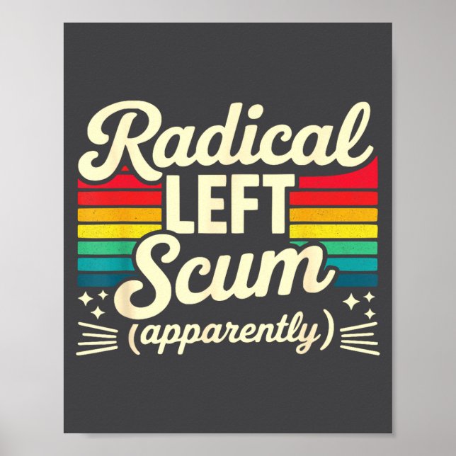 Retro Radical Left S Apparently Litical Sarcastic  Poster (Vorne)