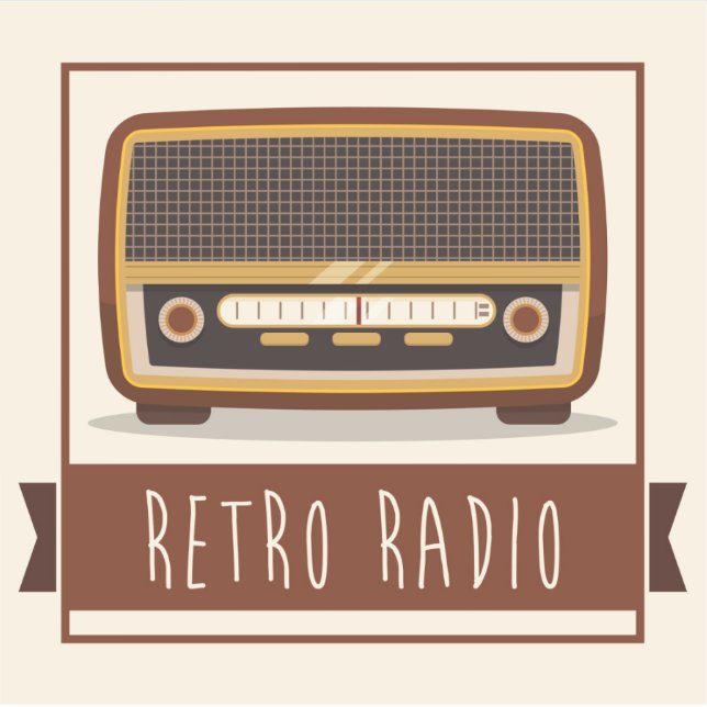 Retro-Radio Aufkleber (Vorderseite)