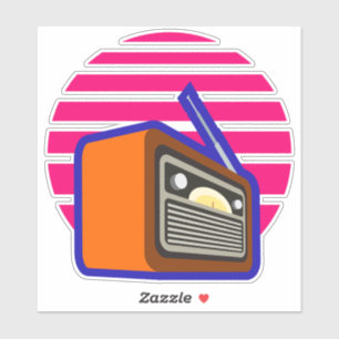Retro-Radio-Aufkleber   Vintage-Klassiker-Musikgra Aufkleber